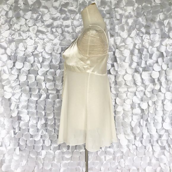 Victoria's Secret Medium Short Length Ivory Chiffon Sheer Babydoll Nightie Bride - Picture 3 of 8